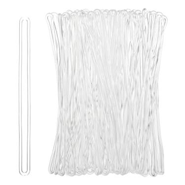 Imagem de 400 peças de alças de plástico para etiqueta de bagagem, laços de minhoca transparentes de 15 cm para etiquetas de bolsa, alças de plástico transparente para cartão de identificação