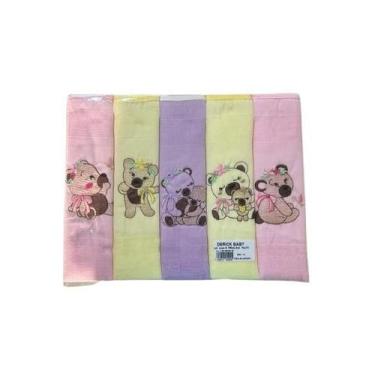 Imagem de Kit Fralda de Pano Bordada Menino e Menina Tecidos Duplo,com 5 Unidade