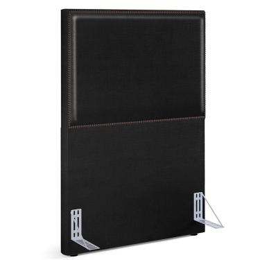 Imagem de Cabeceira Box Solteiro Com Tachas 100 cm Vicenza L02 Facto Preto Metalizado - Lyam Decor