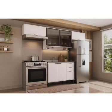 Imagem de Cozinha Completa Alpha 4 Peças (3aéreos+1balcão) C4p182 Branco - Carraro