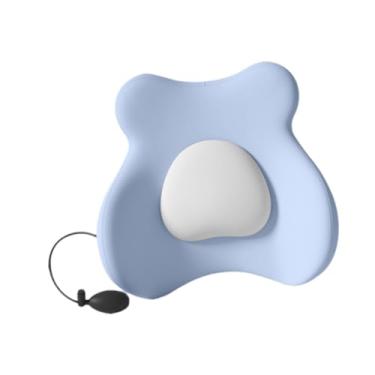 Imagem de NonMiFyR Almofada ajustável para encosto de cadeira, confortável, em espuma viscoelástica, para alívio da pressão lombar e costas. Ideal para uso, Cinza Azulado