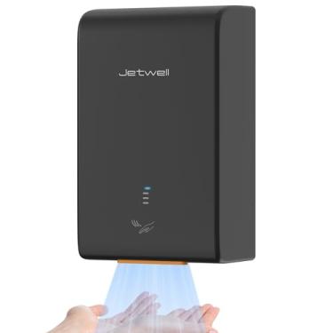 Imagem de JETWELL Secador de mãos compatível com ADA, capa de plástico ABS, design rígido com fio, AC 110V-130V JW2825 (preto)