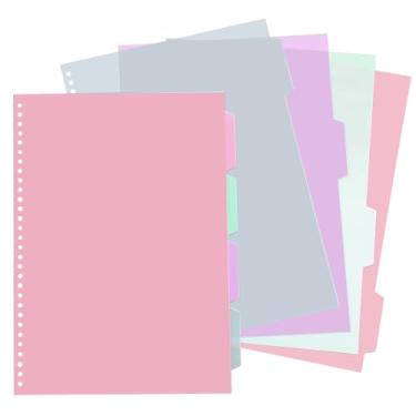 Imagem de DY.2ten Divisores de fichário A4 para fichário de 30 anéis, abas cortadas em 1/4, aba de planejamento de caderno inserível, 30 furos, 8 índices de plástico resistente para escola, escritório, casa, 2