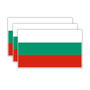 Imagem de (3 peças) Adesivos de bandeira da Bulgária, adesivos de bandeira dos países - Decalques de vinil à prova d'água para laptops, copos, garrafas de água, livros, álbuns de recortes, tamanho 3 x 1,8
