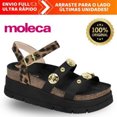 Imagem de Sandália Feminina Moleca Casual Pedrarias Plataforma Solado Tratorado 