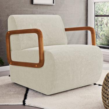 Imagem de Poltrona Decorativa Orgânica Living Kavya Bouclê Off White - Desk Design