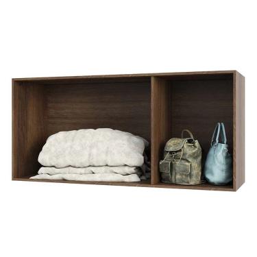 Imagem de Maleiro Closet Prime Nogueira Sem Porta 1,45 Cm Ponte Casal Luciane Móveis