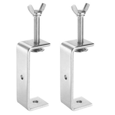 Imagem de HARFINGTON 2 braçadeiras C de aço inoxidável 304 de 3,94" (100 mm) de largura com abertura de mandíbula braçadeiras de madeira braçadeira de viga em U de metal para carpintaria, soldagem, edifícios,