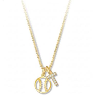 Imagem de Aswinfon Colar com inicial de softball, para mulheres e adolescentes, banhado a ouro 18K, pingente de letra A-Z, joias de beisebol, colar esportivo, presentes de softball, presentes para mulheres, seu