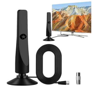 Imagem de Antena vertical com ventosa de TV (cabo de 2 metros) - antena interna HD 4K 1080p, recepção estável para canais locais