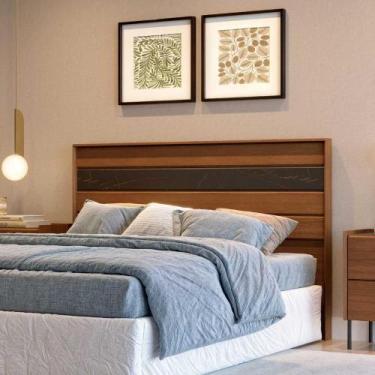 Imagem de Cabeceira Cama de Casal 165cm com Detalhe Chanfrado 100% MDF - Móveis 