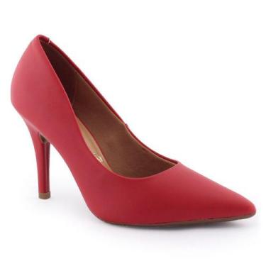 Imagem de Scarpin Feminino Salto Agulha 1184 1113 Pelica cNF Vizzano, Vermelho, 