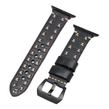 Imagem de XLCZMYL pulseira de relógio com padrão de diamante ouro rosa para relógio ultra se série 8 7 6 5 para homens e mulheres de substituição 38 40 41 42 44 mm, preto brilhante, 38 mm/42 mm