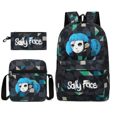 Imagem de Conjunto de mochilas Sallys Faces School Students, 3 unidades com bolsa de ombro