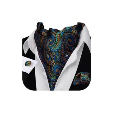 Imagem de Gravata Barry.Wang Ascot Silk Paisley, conjunto de gravatas 126cm
