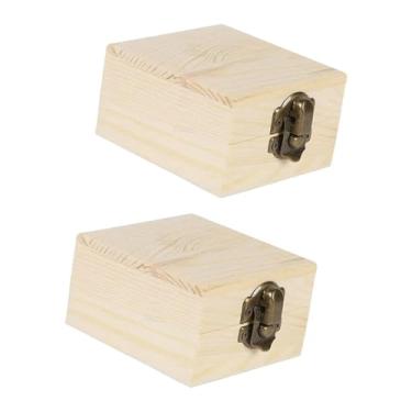 Imagem de Colaxi Conjunto de 2 caixas de madeira inacabadas, tipo do, para guardar pequenas joias, lembrancinhas, presentes e objetos de decoração. Ideal, Style C