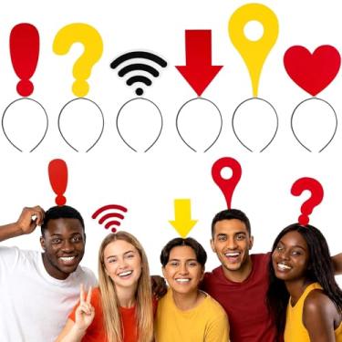 Imagem de Simple polymer Faixa de cabelo com símbolo de flecha, festa, festival, desfile, concerto, apoio em grupo, faixa de cabeça, Multicor, 5 Count (Pack of 2)