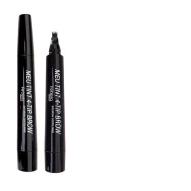 Imagem de Caneta Fio a Fio para Definir Sobrancelha e Barba Ponta Tridente Resistente a Agua (Preto Febella)