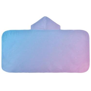 Imagem de Joisal Toalha de banho para bebê menina roxo gradiente com capuz toalhas de piscina macias absorventes