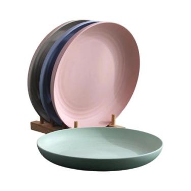 Imagem de Conjunto De Pratos De Jantar Leves De Palha De Trigo 4 Peças Inquebráv