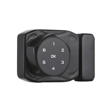 Imagem de Yinhing Fechadura de Gabinete Inteligente, Fechadura Sem Chave Com Design de Broca para Portas de Vidro de 3-12 Mm Com Clipe Em Forma de U, para Mercadorias de Armário de Vidro de (BLACK)