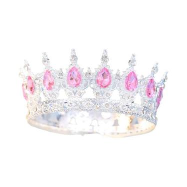 Imagem de Tiara Redonda De Strass Para Noivas, Mulheres, Rainhas, Princesas E Me