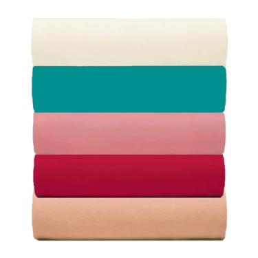 Imagem de Kit 5 Lençol de Malha Queen C/Elástico 100% Algodão Rubi (KIT 1)