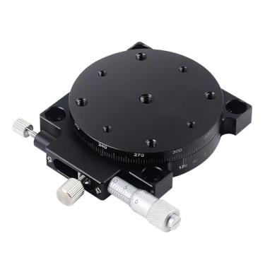Imagem de Mesa deslizante manual, eixo R 100 mm, RS100-L RS100-R, rotação de 360 graus, deslocamento de precisão, plataforma de ajuste de ângulo óptica