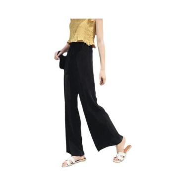 Imagem de Calças Femininas de Verão - Modelagem Soltinha, Plissadas e com Cintur