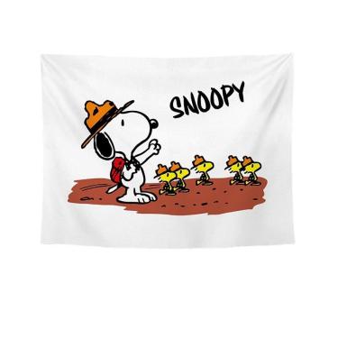 Imagem de Tapeçaria Snoopy Wall 150x130cm, microtecido, fibra, decoração de quarto