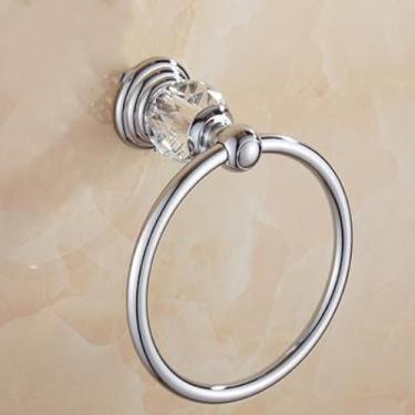 Imagem de Prateleira de chuveiro de latão, suporte de papel higiênico, barra de toalha montada na parede, suporte de escova de banheiro, conjunto de acessórios de banheiro, anel de toalha dourado (anel de