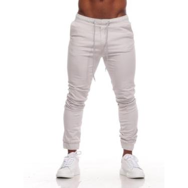 Imagem de Calça Jogger Masculina Jeans Com Punho Lycra - VOLGUE CLOTHING, Branco
