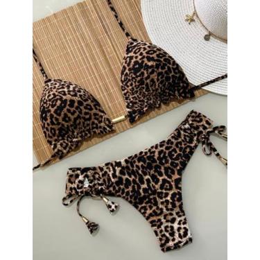 Imagem de Biquini Cortininha Com Calcinha Fio Duplo, Oncinha - Naykle, Oncinha m