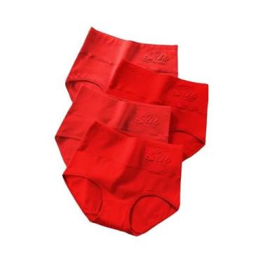 Imagem de Calcinhas Modeladoras Femininas plus Size De Cintura Alta 4PCS Em Algo
