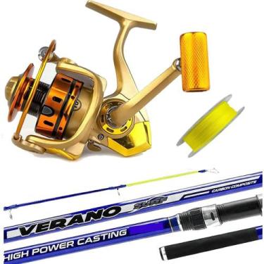 Imagem de Kit Pesca Praia Vara Verano Surf Molinete e Linha Multi 100M - FDDL
