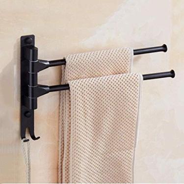 Imagem de U5GAAALPPQ9 Barra de toalha giratória montada na parede - braço de haste de toalha de banho de aço inoxidável, organizador de suporte giratório para toalhas de banheiro/cozinha, economia de espaço