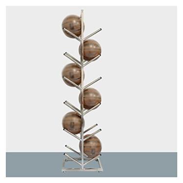 Imagem de ZDJZMGZ Suporte para exibição de bolas internas, suporte de armazenamento de bolas, prateleira de basquete de aço inoxidável, suporte de exibição removível para vôlei e futebol