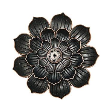 Imagem de Suporte para queimador de incenso de liga de lótus placa de incenso base de bobina de sândalo estúdio de ioga decoração de casa (cor: B) (A) (B)