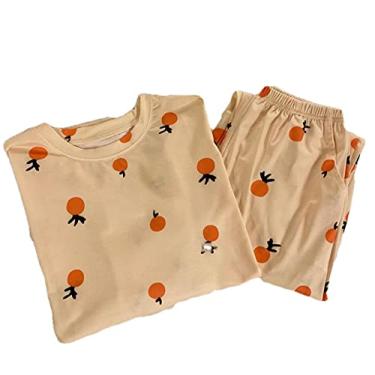 Imagem de HHHJQFAAT Pijama feminino conjunto de pijama desenho animado roupa de casa feminina roupas de casa roupa de dormir outono manga longa pijama feminino GG DS9883