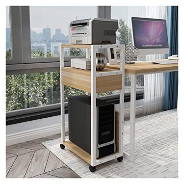 Imagem de U5GAAALPPQ9 Suporte de CPU para PC, suporte de CPU de mesa, suporte de torre de PC ajustável de 3 níveis com largura ajustável e 4 rodas giratórias (branco) suporte para CPU