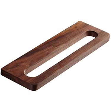 Imagem de HHHJQFAAT Suporte de toalha de madeira simples, toalheiro de hotel Paulownia prateleira de cozinha, acessórios de suporte de armazenamento de banheiro suspenso, banheiro fácil de instalar