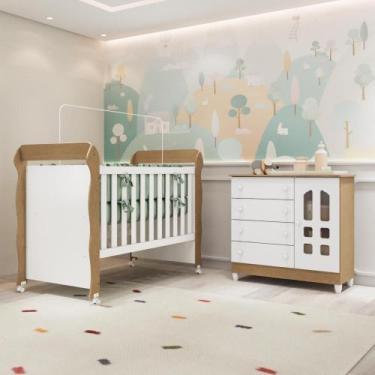 Imagem de Quarto de Bebê Selena Berço Mini Cama Mirelle Cômoda Infantil com Port