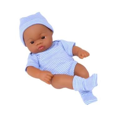 Imagem de Boneca Bebê Reborn Africana Negra 20cm, Brinquedo De Alta Qualidade Co