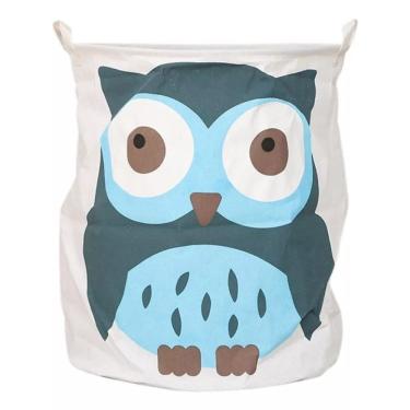Imagem de Cesto Multiuso Organizador De Brinquedos Coruja 40X50