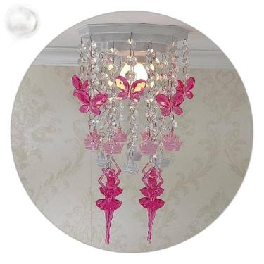 Imagem de Lustre Infantil Menina Cristal Acrílico Brilho Alto