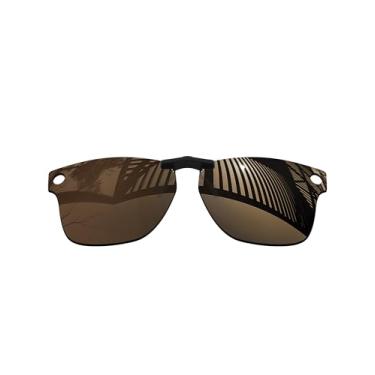 Imagem de MYCOURAG Lentes clip-on polarizadas com proteção UV para óculos de sol Ray-Ban Meta Wayfarer RW4008 e RW4012 (53-22) - Multicolorido, Marrom terrestre polarizado, One Size