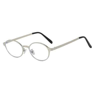 Imagem de Óculos de Sol Punk Oval de Armação Pequena Unissex em Metal com Proteção UV400 para Esportes ao Ar Livre, Corrida e Ciclismo, Prata e Lentes Transparentes