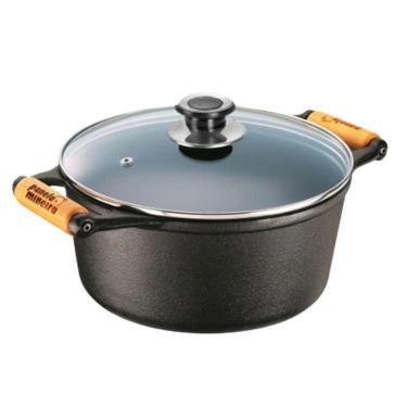 Imagem de Panela De Ferro Fundido Redonda Tampa De Vidro 3 Litros