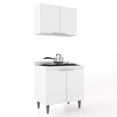 Imagem de Armário De Cozinha E Balcão Cooktop Pérola Z34 Branco - Mpozenato