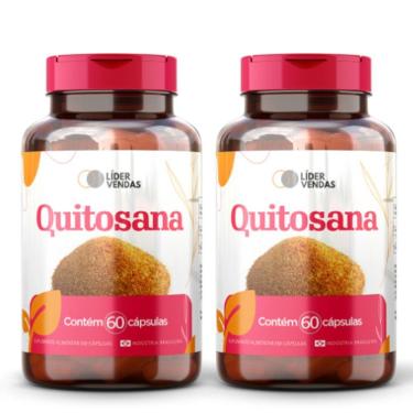 Imagem de Quitosana Premium 500mg 60 Capsulas - 2 Potes A Fibra Natural Que Ajuda Na Redução De Gordura Corporal